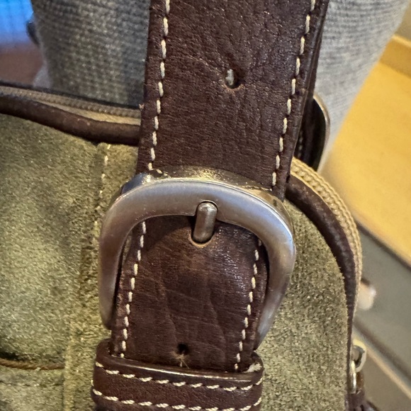 Tignanello  Green Suede and Leather    Shoulder Bag - Picture 3 of 11